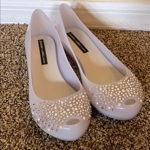 Melissa Ultragirl + J. Maskrey grey wedding shoes
